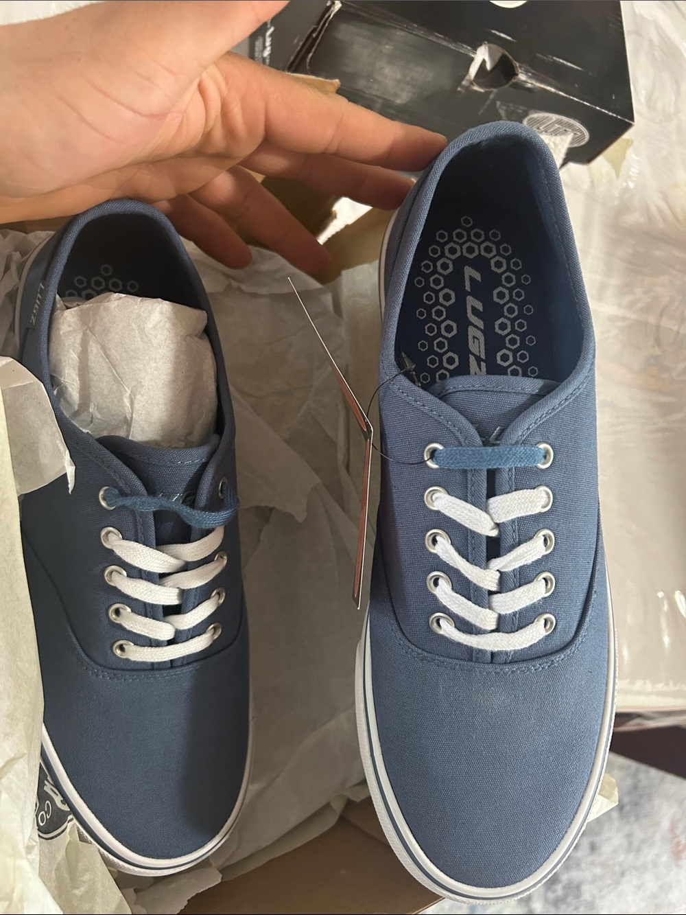 Lugz Men's Navy Canvas Low-Top Sneakers